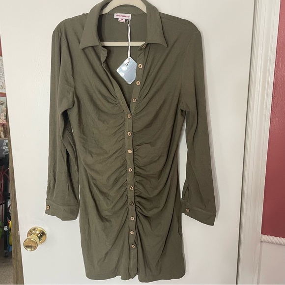 Urban Threads Ribbed Button Down Dress - Picture 1 of 2